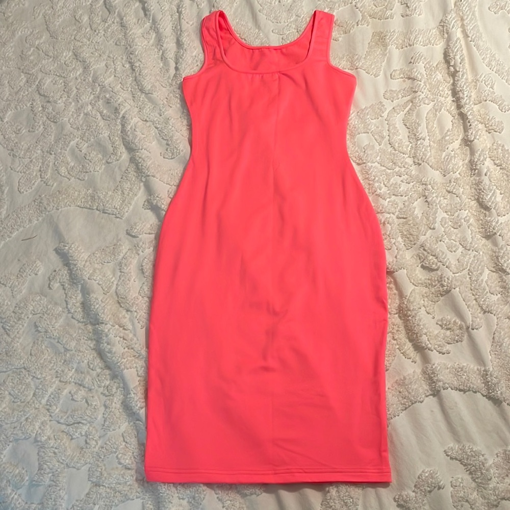 Hot pink body con dress. Never worn